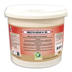 Insectes Séchés à Picorer Pour Poules Larves De Mouche Soldat à L’ail Seau 500g - Prefor