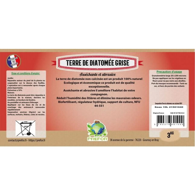 Terre De Diatomee Grise Calcinée Non-alimentaire Seau 3kg 4 Terre De Diatomee Grise Calcinée Non-alimentaire Seau 3kg – Image 2