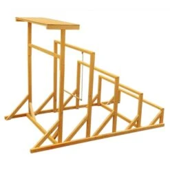 Aire De Jeux En Bois Pour Poule Avec Balançoire 15 Aire De Jeux En Bois Pour Poule Avec Balançoire -Volaille Magasin balancoire poule bois vue profil