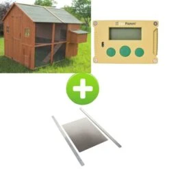 Kit Poulailler Marans 15 à 18 Poules Avec Portier Zen Farm Autonome Et Trappe Taille Large