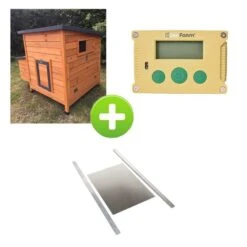 Kit Poulailler Sussex L 4 à 6 Poules Bois FSC Avec Portier Zen Farm Autonome Et Trappe Taille Medium