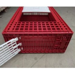 Cage Transport Poules Et Volailles 96x57x27cm 2 Portes Rouge Et Blanche -Volaille Magasin cage transport volailles 96x57x27 aytav detail