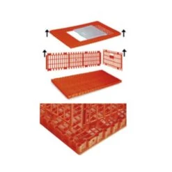 Cage Transport Poules Et Volailles 96x57x27cm 2 Portes Rouge Et Blanche -Volaille Magasin cage transport volailles montage