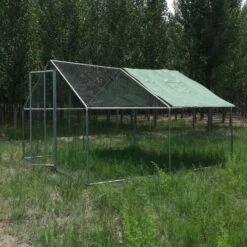 Enclos Poulailler 16m² Tubes 38mm H2,8m - Parc Grillagé Renforcé 4x4m - Acier Galvanisé -Volaille Magasin enclos poulailler parc grillage acier galvanise renforce 4x4x2 5 vue cote