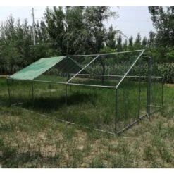 Enclos Poulailler 24m² Tubes 38mm H2,8m - Parc Grillagé Renforcé 6x4m - Acier Galvanisé -Volaille Magasin enclos poulailler parc grillage acier galvanise renforce 6x4x2 5 vue cote 1