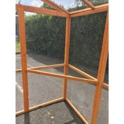 Enclos Grillagé Pour Volailles Bois 300x143x173,5cm -Volaille Magasin grand enclos grillage d exterieur en bois 300x143 cm vue 6