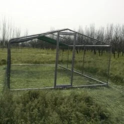 Enclos Poulailler 18m² Tubes 38mm H2,25m - Parc Grillagé Renforcé 6x3m - Acier Galvanisé -Volaille Magasin grand enclos poulailler parc grillage renforce tube 38mm 3x6x2 25m complet 1