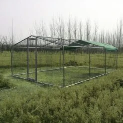 Enclos Poulailler 18m² Tubes 38mm H2,25m - Parc Grillagé Renforcé 6x3m - Acier Galvanisé -Volaille Magasin grand enclos poulailler parc grillage renforce tube 38mm 3x6x2 25m 2