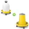 Kit Plastique 10/12 Poules Abreuvoir 15L Et Mangeoire 15,5Kg -Volaille Magasin kit plastique mangeoire et abreuvoir pour grand elevage