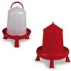 Gaun Kit Eco Rouge 5/6 Poules Abreuvoir 8L Et Mangeoire 8Kg à Pieds -Volaille Magasin kit poulailler abreuvoir 8l mangeoire 8kg rouge gaun