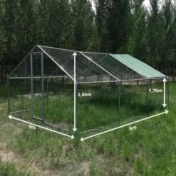 Enclos Poulailler 24m² Tubes 38mm H2,8m - Parc Grillagé Renforcé 6x4m - Acier Galvanisé -Volaille Magasin p007 cp007e1 dimensions 2