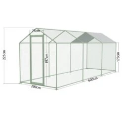 Enclos Poulailler 12m² Tubes 32mm H2,25m - Parc Grillagé Renforcé 6x2m - Acier Galvanisé -Volaille Magasin parc grillage p001 6x2m