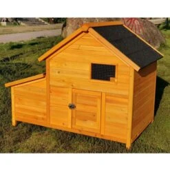 Poulailler Bantam XL 2 à 4 Poules Toit Shingle Avec Extension Parc Grillagé -Volaille Magasin poulailler bantam xl shingle noir vue face ferme 1