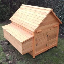 Poulailler Cémani XL Toit Bois 6 à 10 Poules -Volaille Magasin poulailler bois cemani xl 6 8 poules arriere ferme