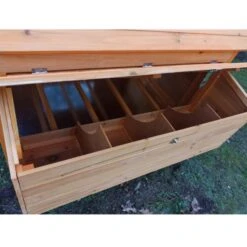 Poulailler Cémani XL Toit Bois 6 à 10 Poules -Volaille Magasin poulailler bois cemani xl 6 8 poules pondoir 4 nichoirs ouvert