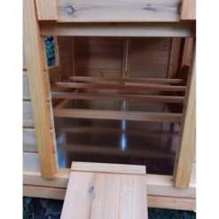 Poulailler Cémani XL Toit Bois 6 à 10 Poules -Volaille Magasin poulailler bois cemani xl 6 8 poules vue entree