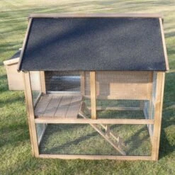 Poulailler Plymouth Toit Shingle Ouvrant 4 à 6 Poules Bois FSC -Volaille Magasin poulailler bois fsc plymouth 2 4 poules cote