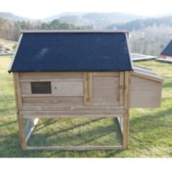 Poulailler Plymouth Toit Shingle Ouvrant 4 à 6 Poules Bois FSC -Volaille Magasin poulailler bois fsc plymouth 2 4 poules vue cote