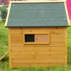 Poulailler Cémani L Toit Shingle Vert 4 à 6 Poules 11 Poulailler Cémani L Toit Shingle Vert 4 à 6 Poules -Volaille Magasin poulailler cemani vue cote trappe grillagee