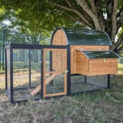 Parc Grillagé Pour Poulailler Finlandais -Volaille Magasin poulailler finlandais toit tole isole 4 a 8 poules avec extension cote 1