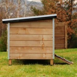 Poulailler Houdan XL Toit Shingle Noir 6 Poules Epicéa FSC -Volaille Magasin poulailler houdan bois fsc cote gauche 1