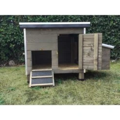 Poulailler Houdan L Toit Shingle Noir 2 Poules Bois écologique FSC