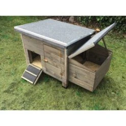 Poulailler Houdan L Toit Shingle Noir 2 Poules Bois écologique FSC 8 Poulailler Houdan L Toit Shingle Noir 2 Poules Bois écologique FSC -Volaille Magasin poulailler houdan l 2 poules vue de profil