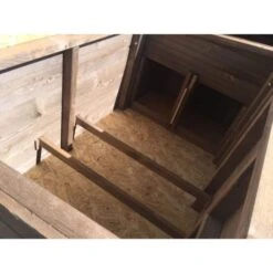 Poulailler Houdan XL Toit Shingle Noir 6 Poules Epicéa FSC -Volaille Magasin poulailler houdan xl vue interieur perchoirs