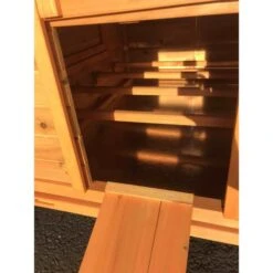 Poulailler Cémani XL Toit Shingle Noir 6 à 10 Poules -Volaille Magasin poulailler landais toit noir interieur entree