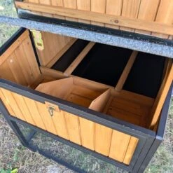 Poulailler Padoue Châssis Acier Toit Shingle 6 à 8 Poules Avec Parc Grillagé -Volaille Magasin poulailler padoue focus pondoir 2 1