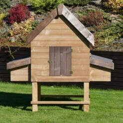 Poulailler Suisse XL Toit Shingle 8 à 10 Poules Bois Epicéa -Volaille Magasin poulailler suisse epicea face arriere