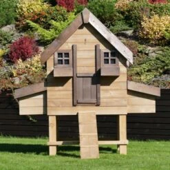 Poulailler Suisse XL Toit Shingle 8 à 10 Poules Bois Epicéa -Volaille Magasin poulailler suisse epicea face avant