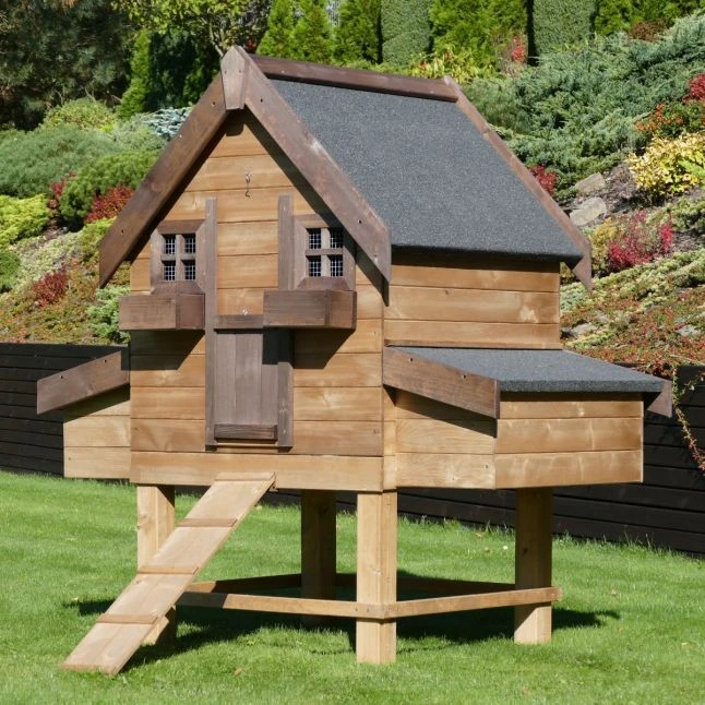 Poulailler Suisse XL Toit Shingle 8 à 10 Poules Bois Epicéa