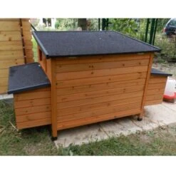 Pondoir Pour Poulailler Sussex L Et XL 2 Places Bois FSC -Volaille Magasin poulailler sussex xl deux pondoirs vue arriere 1