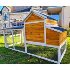 Poulailler Toit Renforcé M Toit Plastique 6 à 8 Poules -Volaille Magasin poulailler toit renforce 6 a 8 poules vue arriere