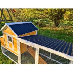 Poulailler Toit Renforcé M Toit Plastique 6 à 8 Poules -Volaille Magasin poulailler toit renforce 6 a 8 poules vue toit