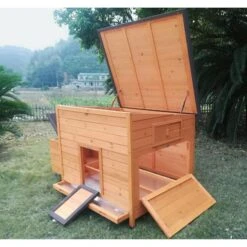 Poulailler Sussex L Toit Shingle Noir Ouvrant 4 à 6 Poules Bois FSC 22 Poulailler Sussex L Toit Shingle Noir Ouvrant 4 à 6 Poules Bois FSC -Volaille Magasin poulailler sussex profil avant tout ouvert 1