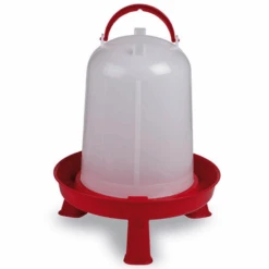 Abreuvoir Poule En Plastique Gamme Eco 8L Rouge Avec Pieds - Gaun