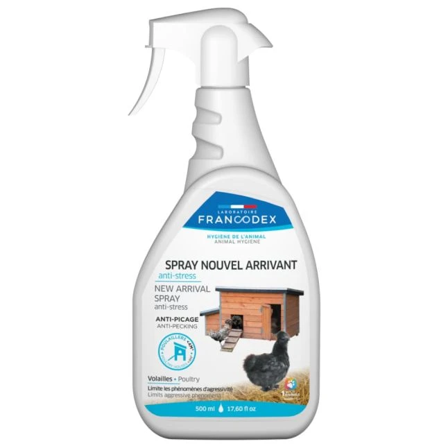 Spray Nouvel Arrivant Pour Poules Et Volailles Anti-stress Et Anti-picage 500ML - Francodex 3 Spray Nouvel Arrivant Pour Poules Et Volailles Anti-stress Et Anti-picage 500ML - Francodex