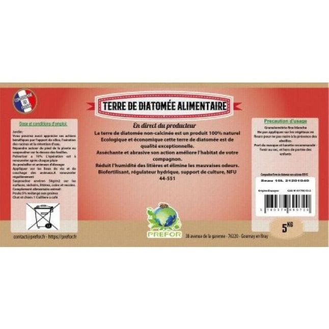 Terre De Diatomée Blanche Non-calcinée Alimentaire Poule Seau 5kg - Prefor 4 Terre De Diatomée Blanche Non-calcinée Alimentaire Poule Seau 5kg - Prefor – Image 2