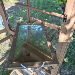 Volière Pour Oiseaux En Bois Double Toit Shingle -Volaille Magasin voli re oiseaux ext rieur 2 parties focus tiroir d jection