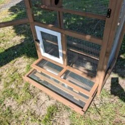 Volière Pour Oiseaux En Bois Double Toit Shingle -Volaille Magasin voli re oiseaux ext rieur 2 parties focus tiroir d jection bas