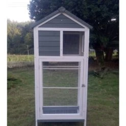 Volière Oiseaux En Bois Avec Toit Shingle Inséparable Bleue Et Blanche 16 Volière Oiseaux En Bois Avec Toit Shingle Inséparable Bleue Et Blanche -Volaille Magasin voliere inseparable