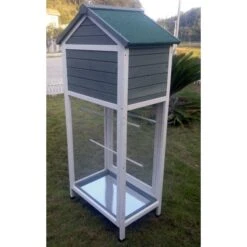 Volière Oiseaux En Bois Avec Toit Shingle Inséparable Bleue Et Blanche 13 Volière Oiseaux En Bois Avec Toit Shingle Inséparable Bleue Et Blanche -Volaille Magasin voliere inseparable 4