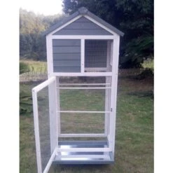 Volière Oiseaux En Bois Avec Toit Shingle Inséparable Bleue Et Blanche 17 Volière Oiseaux En Bois Avec Toit Shingle Inséparable Bleue Et Blanche -Volaille Magasin voliere inseparable 6